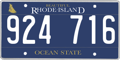 RI license plate 924716