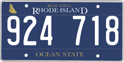 RI license plate 924718