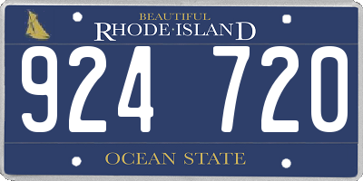 RI license plate 924720