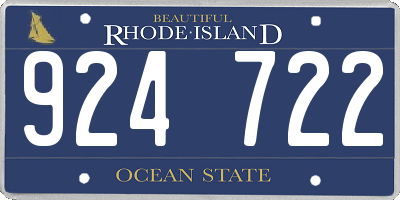 RI license plate 924722