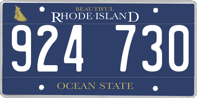 RI license plate 924730