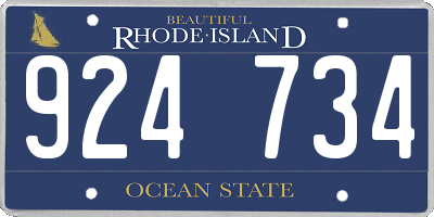 RI license plate 924734