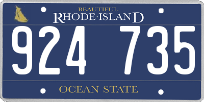 RI license plate 924735
