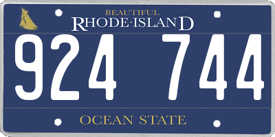 RI license plate 924744