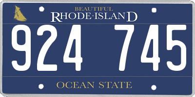 RI license plate 924745