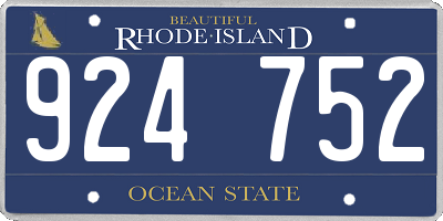 RI license plate 924752