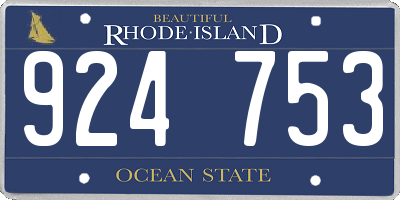 RI license plate 924753