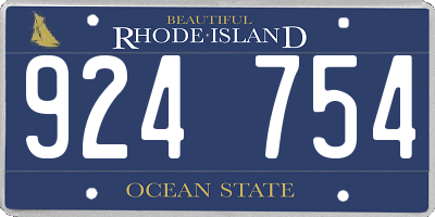 RI license plate 924754