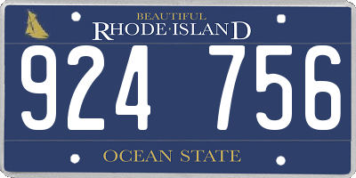 RI license plate 924756