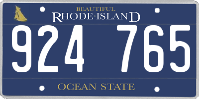 RI license plate 924765
