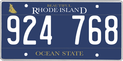 RI license plate 924768