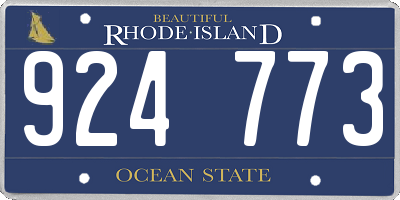 RI license plate 924773