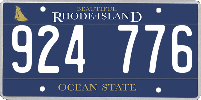 RI license plate 924776