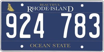 RI license plate 924783