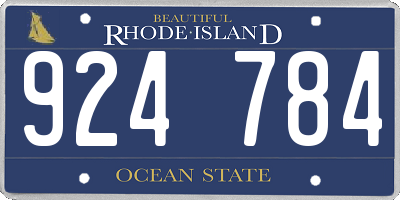 RI license plate 924784