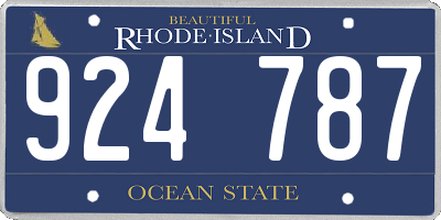 RI license plate 924787