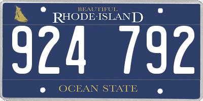 RI license plate 924792