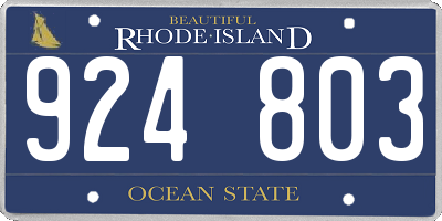 RI license plate 924803