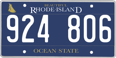 RI license plate 924806