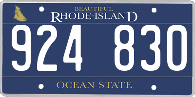 RI license plate 924830