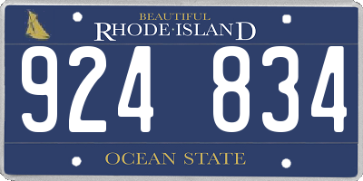 RI license plate 924834