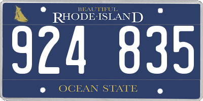 RI license plate 924835