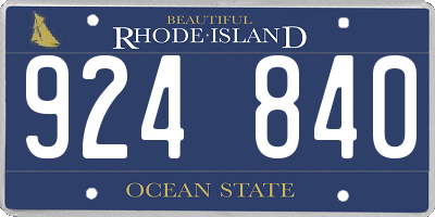 RI license plate 924840