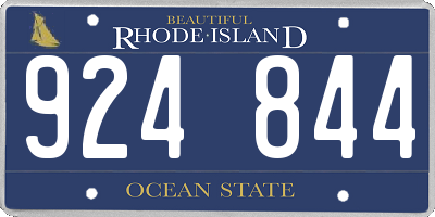 RI license plate 924844