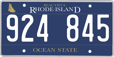 RI license plate 924845