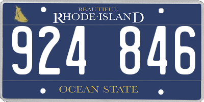 RI license plate 924846