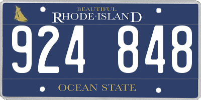 RI license plate 924848