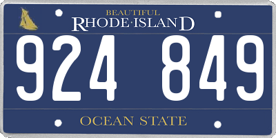 RI license plate 924849