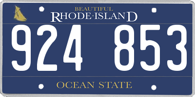 RI license plate 924853