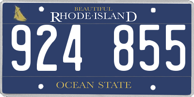 RI license plate 924855