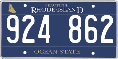 RI license plate 924862