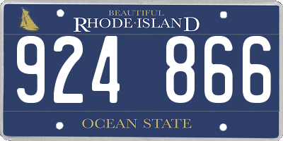 RI license plate 924866