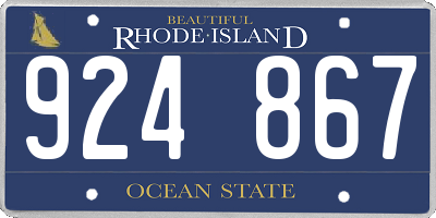 RI license plate 924867