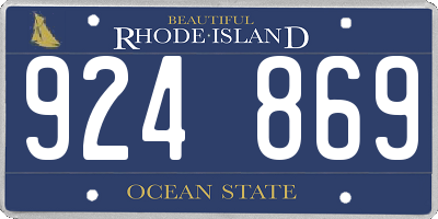 RI license plate 924869