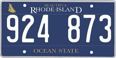 RI license plate 924873