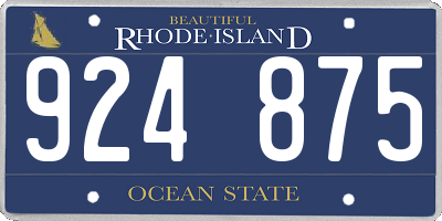 RI license plate 924875