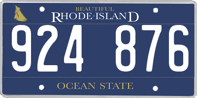 RI license plate 924876