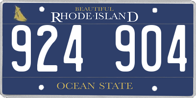 RI license plate 924904