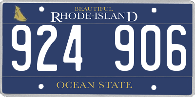 RI license plate 924906