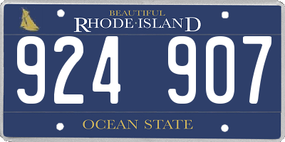 RI license plate 924907