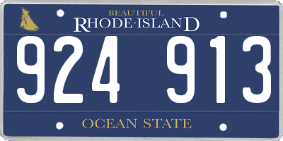 RI license plate 924913