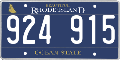 RI license plate 924915