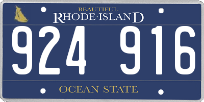 RI license plate 924916