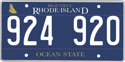 RI license plate 924920