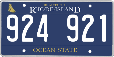 RI license plate 924921