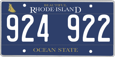 RI license plate 924922
